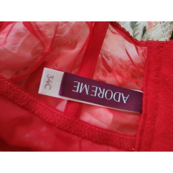 Adore Me Avara Cropped Bustier Red Women's Size Small - Picture 4 of 4
